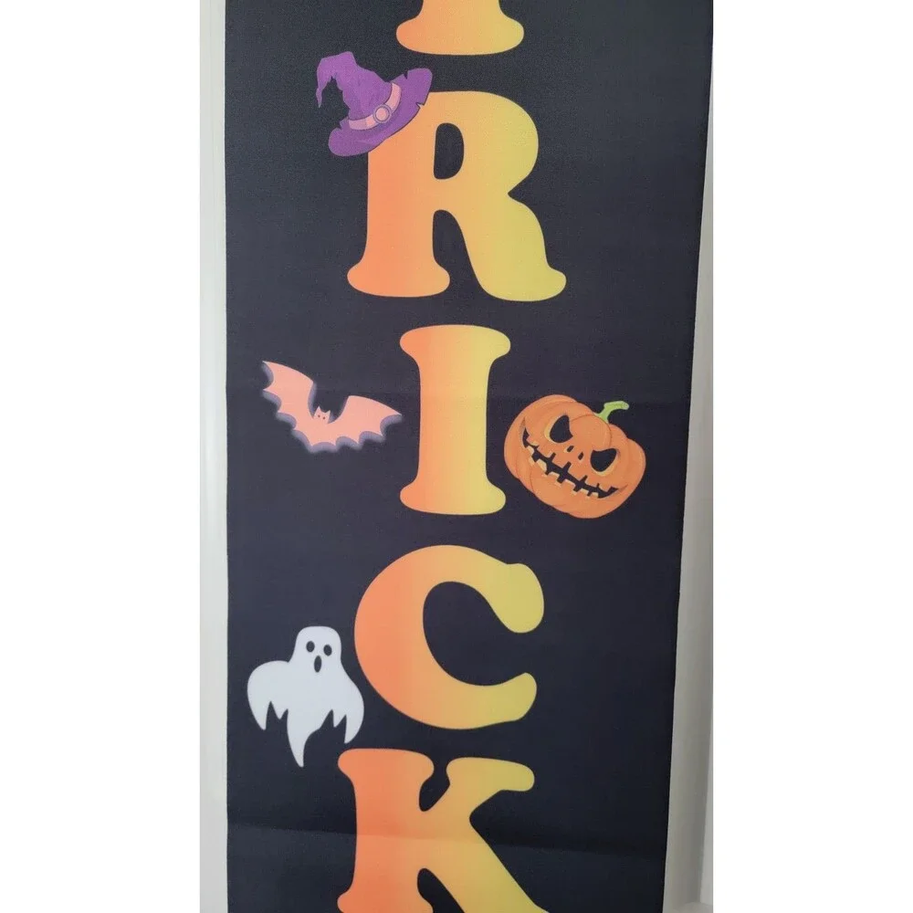 Halloween Trick or Treat 6 Feet Long Wall Door Hanging Banners Set of 2 New